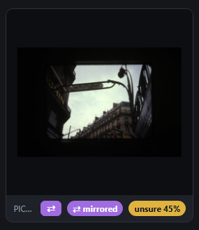 A mirrored slide detected automatically